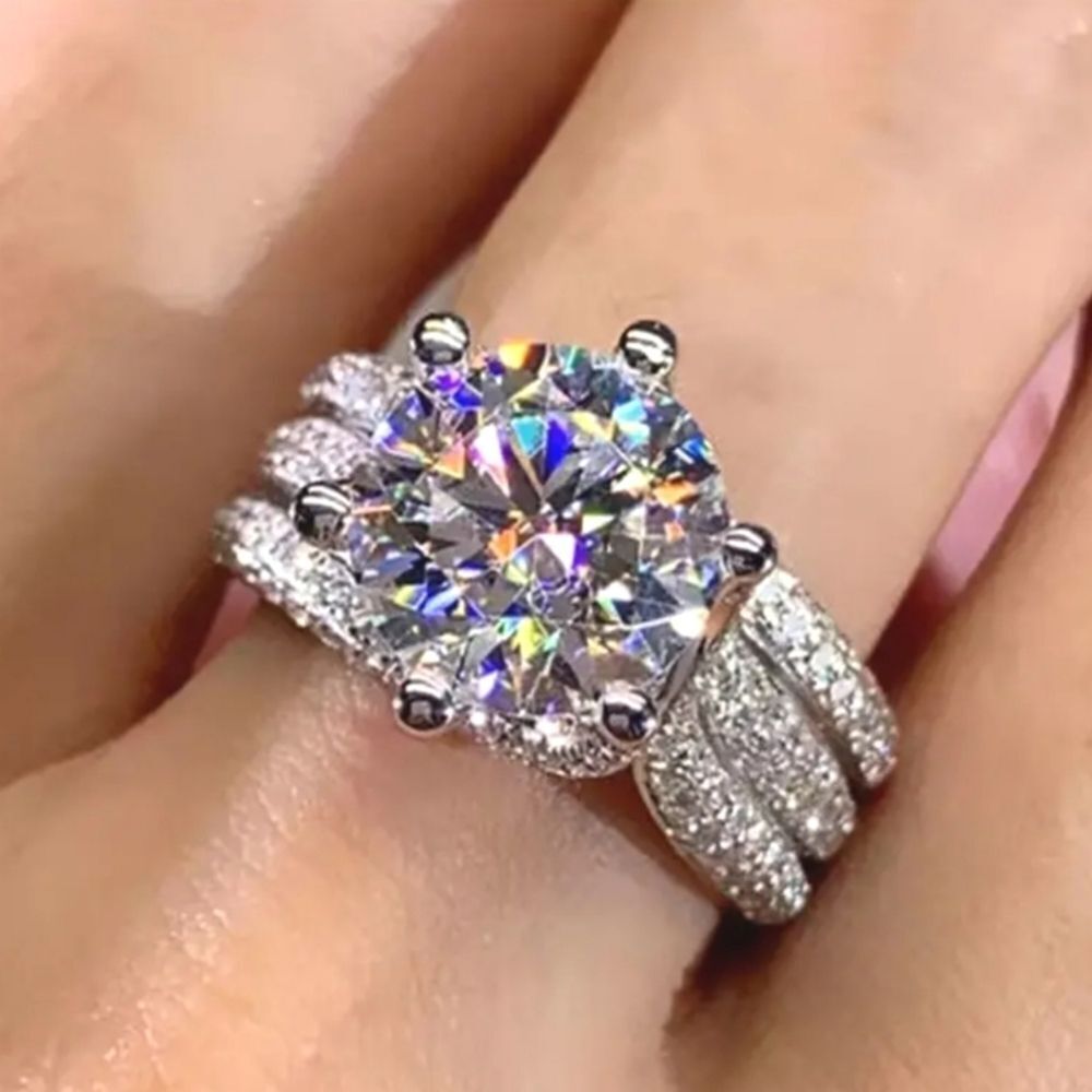 Ladies Exquisite 5CT Moissanite luxury Simulated Diamond Ring sz 10